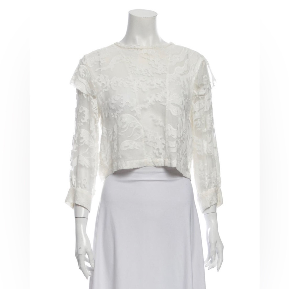 Iro Cream Lace Crop Top